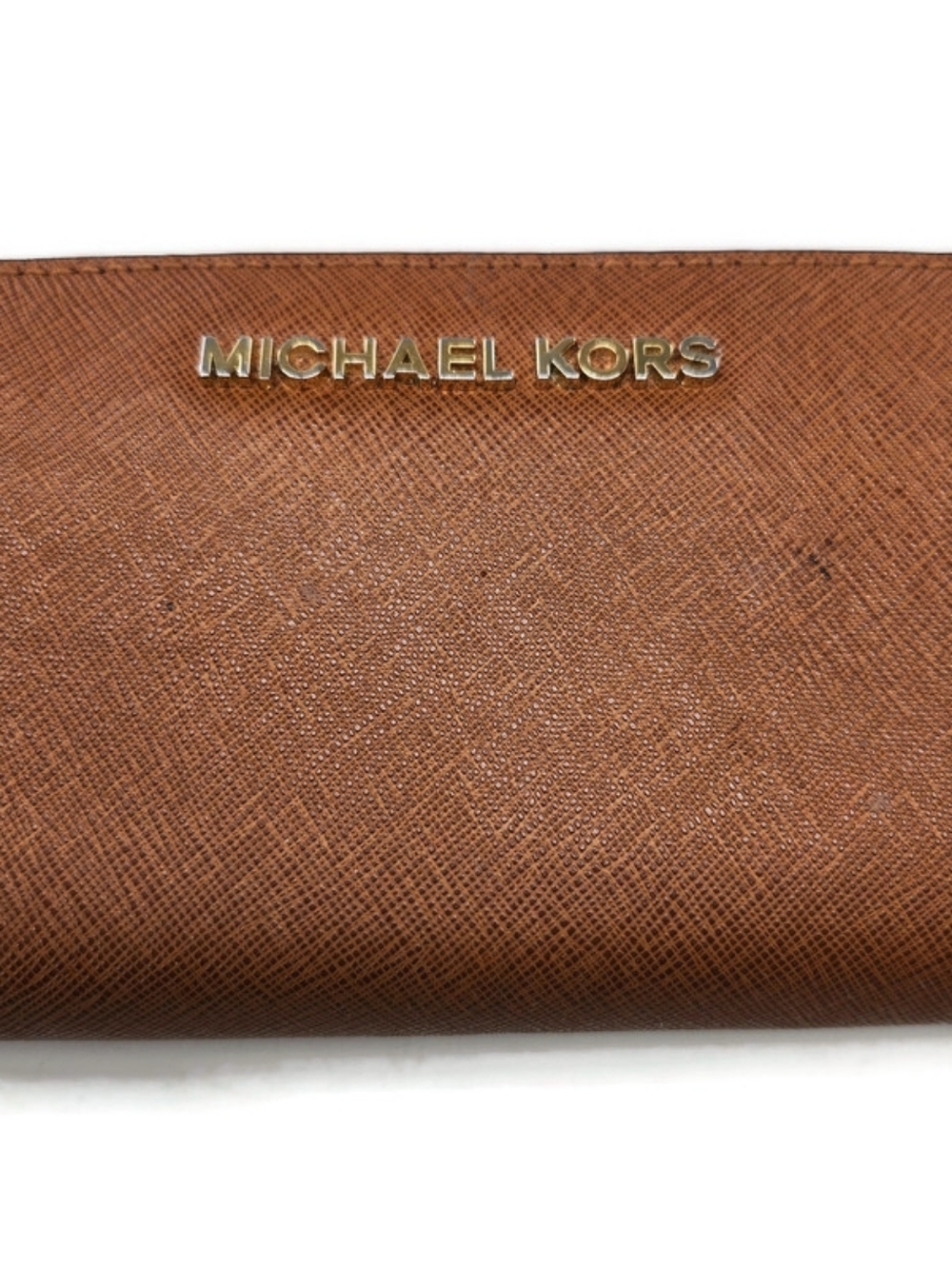 Michael Kors Jetset Tan Saffiano Leather Travel Continental Zip-Around Wallet - Picture 13 of 14